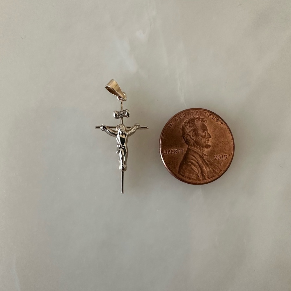 14k Solid Gold Jacmel Crucifix - Picture 6 of 12